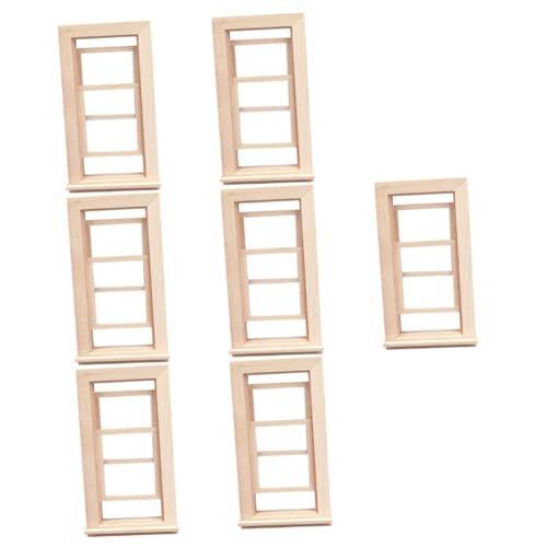 Gogogmee 7st Simulation Von Türen Und Fenstern Kleines Fensterhandwerk Miniaturmöbel Fenster Selber Machen Decoraciones para Sala De Casa Zubehör Für Spielhäuser Dekorationen Khaki Hölzern von Gogogmee