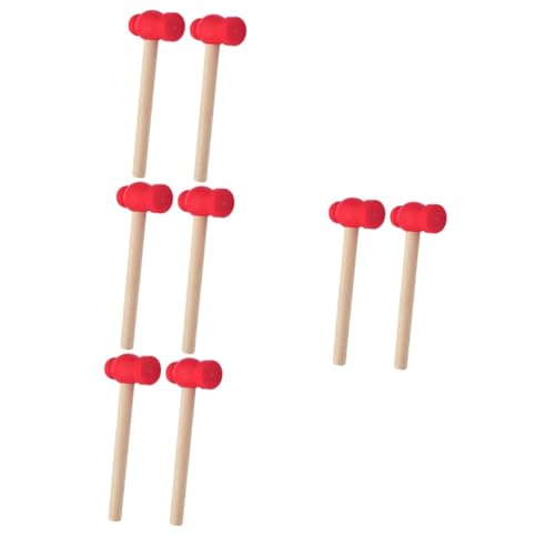 Gogogmee 8 STK Holzhammer Mini-Hammer-Spielzeug Kinderspielzeug Hammer Kinder Foto-Prop-Hammer Kinderhammer Kleiner Mini-Hammer Musikspielzeug Für Kinder Kleiner Hammer Rot von Gogogmee