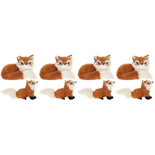 Gogogmee 8 STK simulierter Fuchs Mikrospielzeug Halloween-Spielzeug schöne Füchse Statue Wildcraft Kinder Kuscheltier tierische bescherung heimische Tierdekorationen Füchse-Modell Baumwolle von Gogogmee