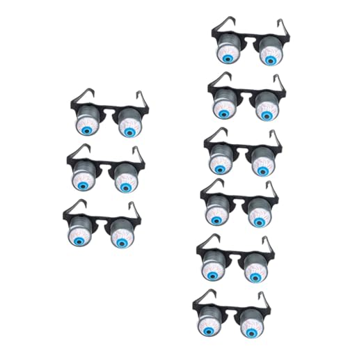 Gogogmee 9 Stk Springende Brille Frühling Augapfel Brille Augapfelbrille Für Kinder Scherzbrille Lustige Neuheitsaugen Pong Augäpfel Cosplay-brillen Lustige Sonnenbrille Party Plastik Black von Gogogmee