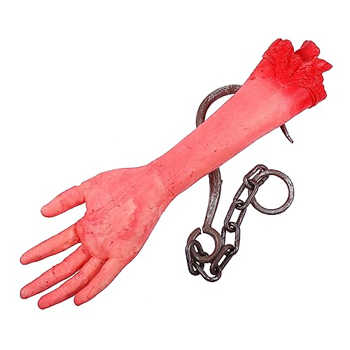 Gogogmee Abgetrenntes Handspielzeug Halloween-Terror-Hand Geisterhaushand Abgetrennte Hand Gefälschter Arm Halloween Hängende Wandverzierung Halloween Gebrochene Hand Seide Baumwolle von Gogogmee