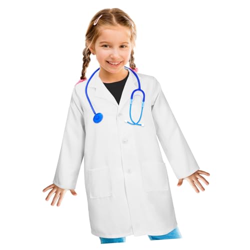 Gogogmee Arztkostüm mit Atmungsaktivem Baumwollmantel Realistischem Spiel Praktischen Taschen für Rollenspiele Kostümpartys und Bühnenauftritte Gogogmee Arztkostüm mit Atmungsaktivem Baumwollmantel Realistischem Spiel Praktischen Taschen für Rollenspiele Kostümpartys und Bühnenauftritte von Gogogmee