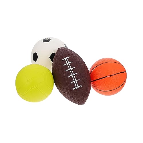 Gogogmee 4 Teiliges Aufblasbares Spielzeugball Set Für Enthält Rugby Volleyball Basketball Und Fußball Bunte Zufällige Farben Für Drinnen Und Draußen von Gogogmee