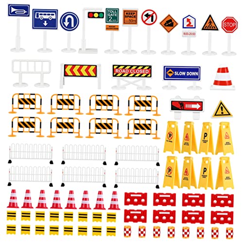 Gogogmee Barrikadenschild Spielzeug Lastwagen für Kinder Poster verkehrszeichen Lernen verkehrszeichen Spielzeug Outdoor-Spielset Minispielzeug für Kinder Verkehrsschilder für Kinder Papier von Gogogmee