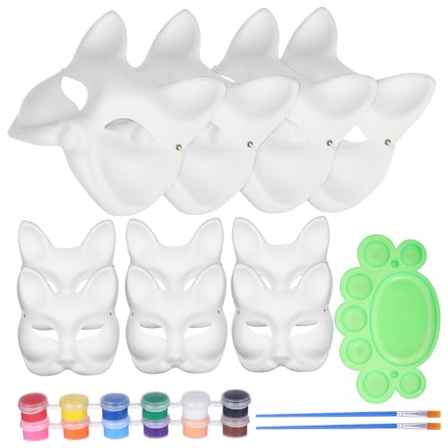 Gogogmee DIY Fuchs Half Mask Bastelset mit Unbemalten Papiermasken Farben Acrylfarbe Pinseln Elastischem Band Sicherem Leichtem Material für Bemalen und Karneval Gogogmee DIY Fuchs Half Mask Bastelset mit Unbemalten Papiermasken Farben Acrylfarbe Pinseln Elastischem Band Sicherem Leichtem Material für Bemalen und Karneval von Gogogmee