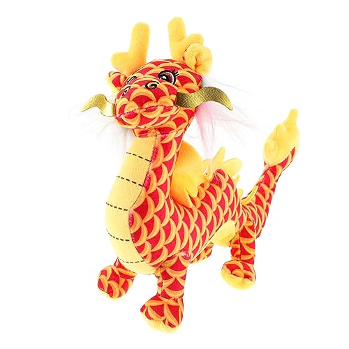 Gogogmee Drachen-plüschtier Spielzeug Maskottchen-drachenmodell Drache Stoffpuppe Dekorative Ausgestopfte Drachenpuppe Neujahrsdrachenpuppe Plüsch Chinesischer Drache Pp Baumwolle Rot von Gogogmee