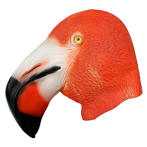 Gogogmee Flamingo- halloween halloweenmaske Lustige Tiermaske faschingsmasken Halloween-Partymaske tierische Vollgesichtsmaske Tiermaske aus Halloween-Tiermaske Emulsion von Gogogmee