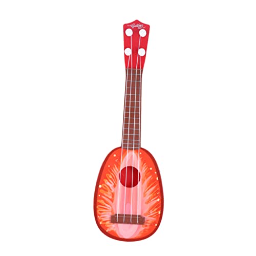 Gogogmee Gitarren-Ukulele-Spielzeug Mini-Obst-Instrumente-Spielzeug Kinder-Ukulele Obst Gitarre Mini-gitarrenspielzeug Mini-musikspielzeug Ukulele-Gitarre Für Kinder Bass-Ukulele Rot von Gogogmee