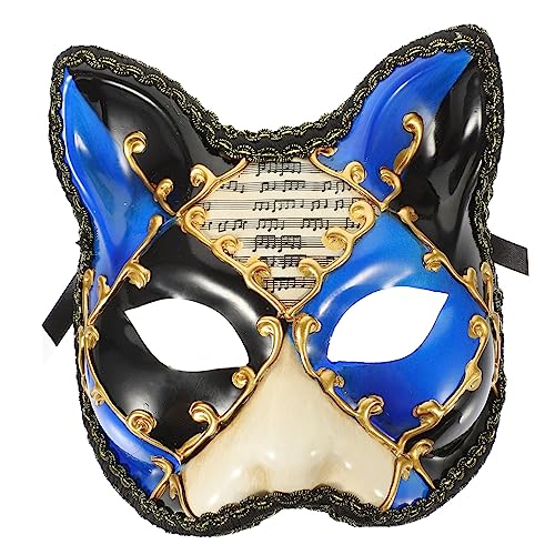 Gogogmee Halbes Gesicht Große Katze Maske Masken Maskerade Maske Tier Maske Kitsunes Maske Halloween Dekor Fuchs Gesichtsmaske Katzenmaske Dekorativ Füchse Maske Fest von Gogogmee