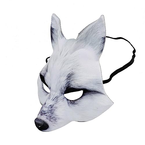 Gogogmee Halbgesichtsmaske Aus EVA Für Kostümpartys Halloween Und Karneval Tiermaske Für Cosplay Und Maskerade Weiß Ideales Kostümzubehör Für Erwachsene Und von Gogogmee