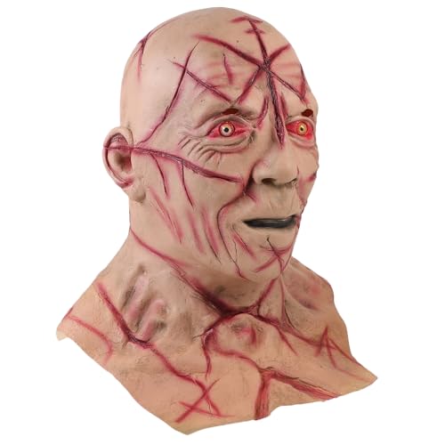 Gogogmee Halloween- halloween horror halloween grusel horror masken halloweenmasken hallowen masks Cosplay-Maske Halloween-Maske Horrormaske mit gruseligem Gesicht Emulsion von Gogogmee