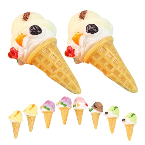 Gogogmee Handgefertigte Mini Eiscreme Modelle Aus Resin Realistische Eiskreationen Für Handyhüllen Schlüsselanhänger Und Puppenstuben Bunt Und Vielseitig Einsetzbar von Gogogmee