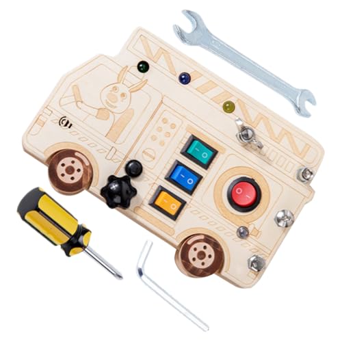 Gogogmee Holz Busy Board für Kleinkinder Ab Jahr Montessori Lernspielzeug mit Roter und Grünem Licht Simulierten Schaltern Fördert Feinmotorik und Hand Auge Koordination Sicher und Gogogmee Holz Busy Board für Kleinkinder Ab Jahr Montessori Lernspielzeug mit Roter und Grünem Licht Simulierten Schaltern Fördert Feinmotorik und Hand Auge Koordination Sicher und von Gogogmee