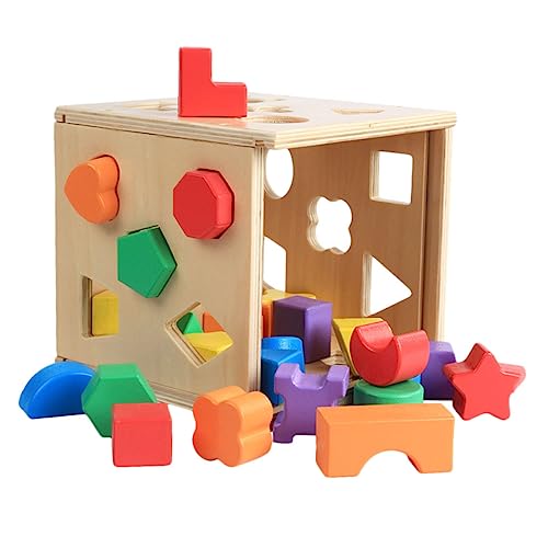 Gogogmee Holzbausteine Sortierspielzeug Pädagogisches Form Und Farbenerkennung Für Kleinkinder Bildungsspielzeug Aus Holz Für Jungen Und Mädchen von Gogogmee