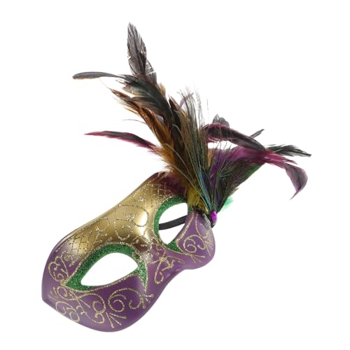 Gogogmee Karnevalsmaske Maskenball Farbige Maske Festliche Maske Festivalmaske Feier-Maske halloween masken Karneval Maske Venezianische Partymasken Cosplay-Partymaske Karnevalsoutfit Feder von Gogogmee