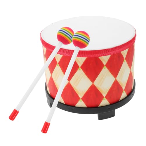 Gogogmee Kindertrommel Kleine Trommel Kinder-Tamburin Handtrommel Trommelspielzeug Marschtrommel Snare-Drum-kit Trommel Percussion-Instrument Für Kleinkinder Hand Tamburin Hölzern Rot von Gogogmee