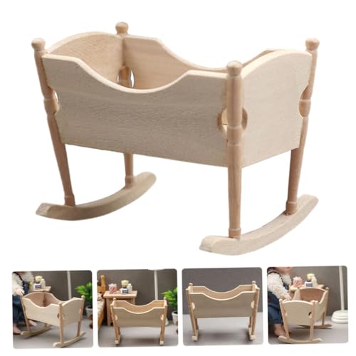 Gogogmee Miniatur Holz Babybett Modell Kinderbett Puppenhaus Möbel Mini Haus Dekoration Zubehör Langlebig und Farbbeständig für Kinderzimmer Spielspaß Gogogmee Miniatur Holz Babybett Modell Kinderbett Puppenhaus Möbel Mini Haus Dekoration Zubehör Langlebig und Farbbeständig für Kinderzimmer Spielspaß von Gogogmee