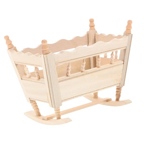 Gogogmee Miniatur Holzschaukel Babybett Modell Puppenhaus Möbel Zubehör Handgefertigt Stabil Leicht Natürliches Design mit Matratze Geeignet für Puppenhaus Kinderzimmer Dekoration Gogogmee Miniatur Holzschaukel Babybett Modell Puppenhaus Möbel Zubehör Handgefertigt Stabil Leicht Natürliches Design mit Matratze Geeignet für Puppenhaus Kinderzimmer Dekoration von Gogogmee