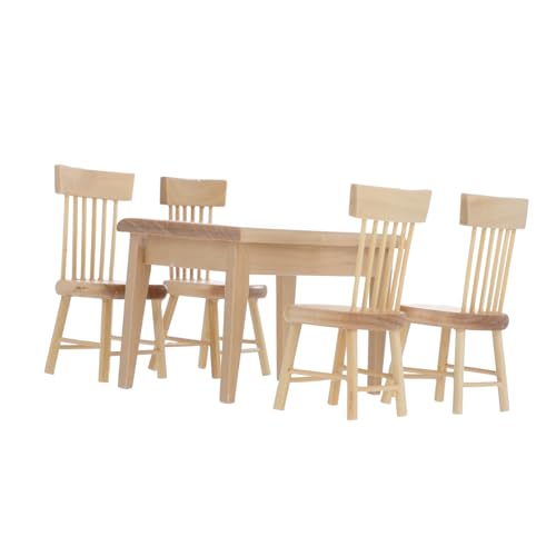 Gogogmee Miniatur Möbel Set Miniatur Esstisch Stuhl aus Eiche Teilig Puppenhaus Zubehör Realistisches Design Sammlerstück Dekorationsobjekt für Puppenhaus Wohnzimmer Gogogmee Miniatur Möbel Set Miniatur Esstisch Stuhl aus Eiche Teilig Puppenhaus Zubehör Realistisches Design Sammlerstück Dekorationsobjekt für Puppenhaus Wohnzimmer von Gogogmee