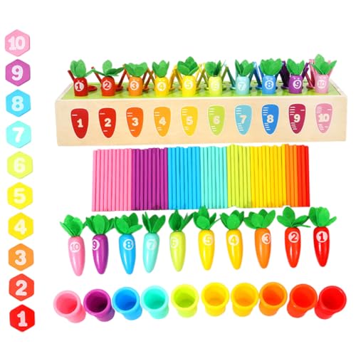 Gogogmee Montessori Lernspielzeug Karotten Form Holzspielzeug Zahlen Sortieren Aktivitätsspielzeug Ab Jahre Bunte Farben Feinmotorik und Kognition Gogogmee Montessori Lernspielzeug Karotten Form Holzspielzeug Zahlen Sortieren Aktivitätsspielzeug Ab Jahre Bunte Farben Feinmotorik und Kognition von Gogogmee
