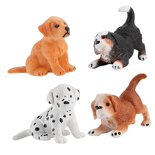 Gogogmee 4 stücke Hund Figuren Spielset Realistische Welpen Figuren Hunde Tiere Spielzeug Zufällig Stil PVC Material Wohnkultur von Gogogmee