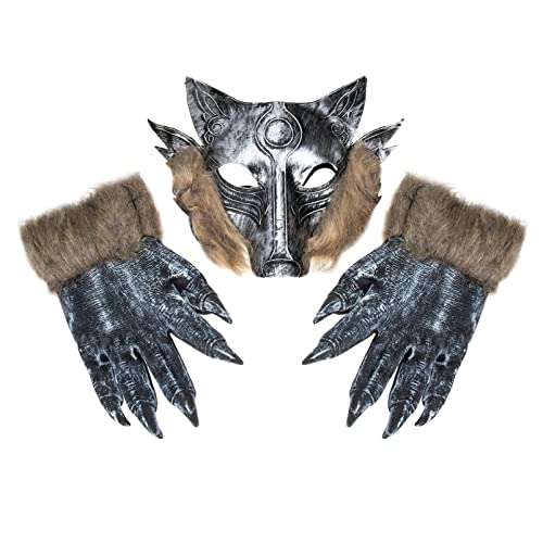 Gogogmee Halloween Maske Maske Halloween Performance Party Werwolf Kostümzubehör Horror Kostüm Masken Für up Foto Pelzige Anzüge Maske Cosplay Klauen Dress Requisite Lustige Halloween Masquerade von Gogogmee