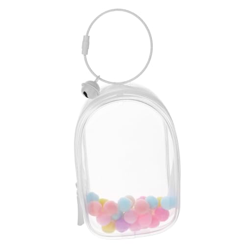 Gogogmee Puppenausflugstasche Blinde Taschen Schaukasten Puppenausstellungstasche PVC transparente Puppentasche Figurentasche mit Reißverschluss klare Puppentasche Mini-Beutel Plastik Weiß von Gogogmee