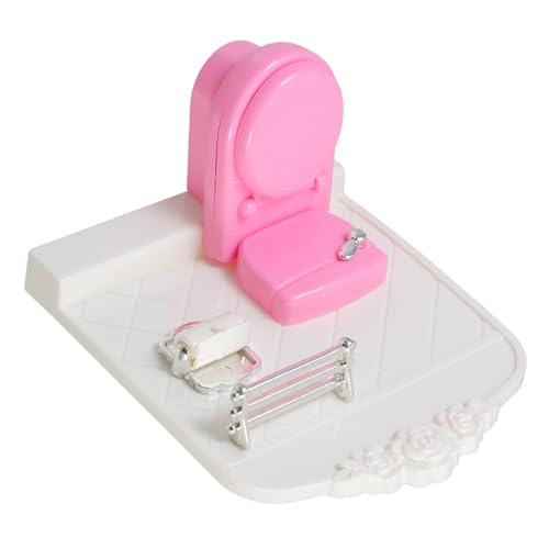 Gogogmee Miniatur Puppenhaus Badezimmer Toilette Mit Taschentuchhalter Dekoratives Puppenhaus Zubehör Für Kreatives Und Puppenmöbel von Gogogmee