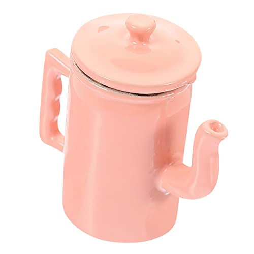 Gogogmee Puppenhaus Wasserkocher Mini-kaffeekannen Mini-wasserkocher Miniatur-wasserkocher Puppenhaus Wasserkrug Mini-kaffeekessel Puppenhaus Wassertopf Mini-puppenhaus Legierung Rosa von Gogogmee