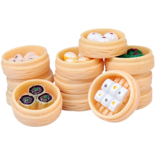 Gogogmee Rollenspiele Gedämpftes mit Simulation Küche Kinder Zubehör Harz Lebensmittelmodell Gedämpften Miniatur Modell für Erkennen Brötchen Vorgeben Gedämpftes Dampfbrötchen von Gogogmee