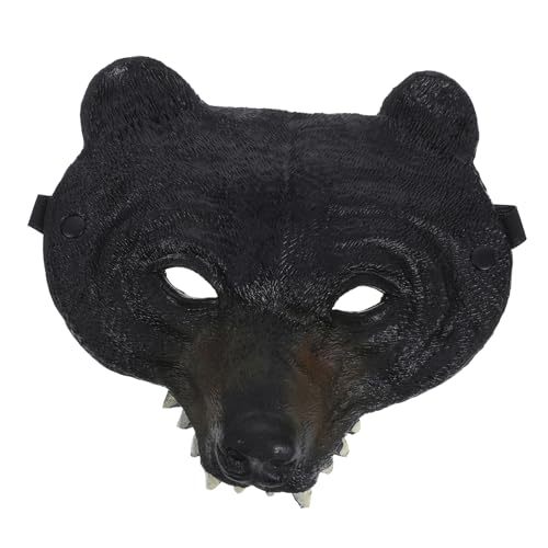 Gogogmee Schwarze Bärenmaske Waldtiermaske Bär Cosplay Kostüm Zubehör Zoo Tier Karneval Masken Großmaskerade Maske Maske Karneval Erwachsen Pu Schwarz Set Vermisse Lustige Party Hut von Gogogmee