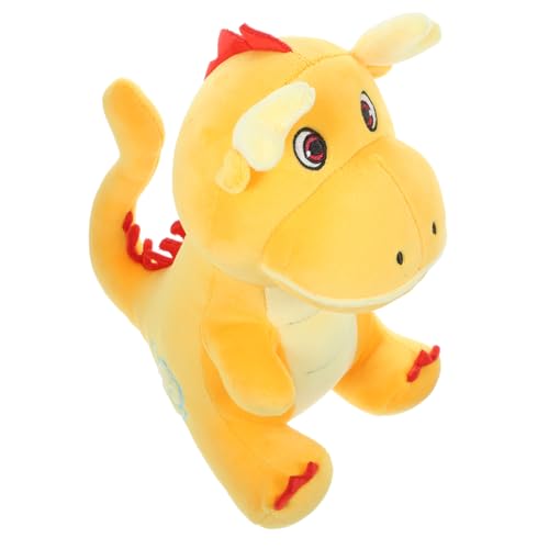 Gogogmee Stofftierpuppe Kuscheltier Drache Drachen-Maskottchen-Puppe Chinesische Tierkreiszeichen-drachenpuppe Ausgestopfte Drachenpuppe Sternzeichen Tiere Maskottchen Spielzeug Yellow von Gogogmee