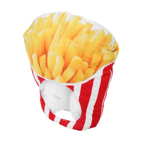 Gogogmee Pommes-frites-kopfschmuck Plüsch-partyhut Lustiger Cosplay-hut Vielseitiges Essenskostüm-zubehör von Gogogmee