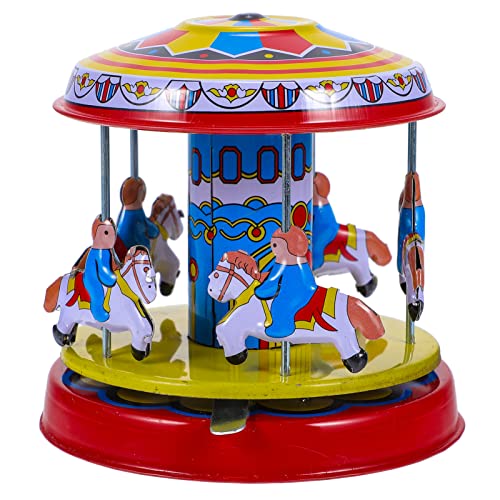 Gogogmee Vintage Aufzieh Karussellspielzeug aus Blech Nostalgische Rotierende Dekoration für Sicher und Leicht als für Geburtstage und Feste Gogogmee Vintage Aufzieh Karussellspielzeug aus Blech Nostalgische Rotierende Dekoration für Sicher und Leicht als für Geburtstage und Feste von Gogogmee