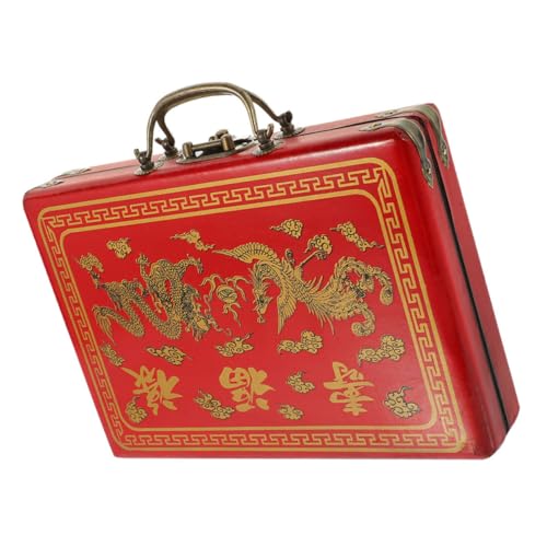 Gogogmee Vintage Mahjong Storage Box Mahjong Carrying Box Griff Design Mahjong Packbox von Gogogmee