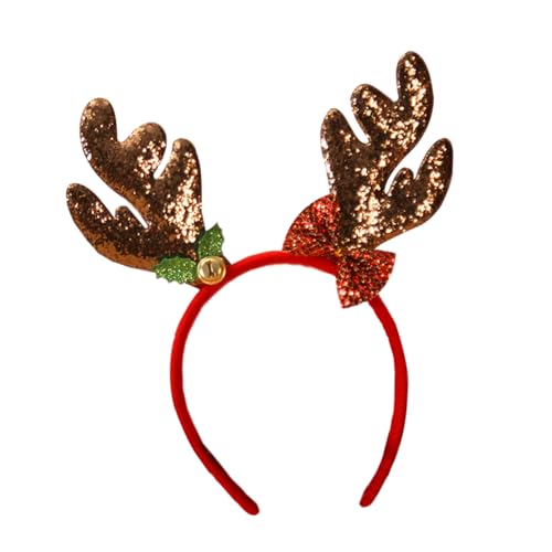 Gogogmee Weihnachtsdekoration Glitzernde Rentiergeweihe Haarreif Mit Glocken Festliches Haarband Für Erwachsene Und Perfekt Für Weihnachten Halloween Und Partys von Gogogmee