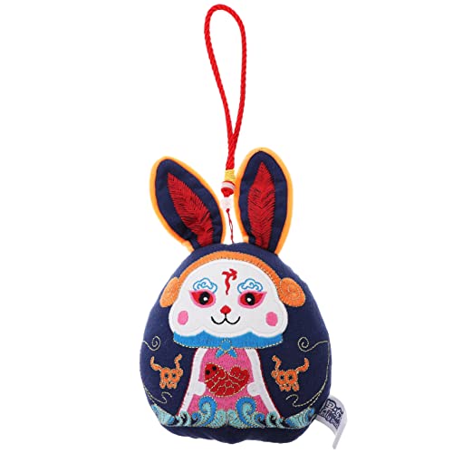 Gogogmee Wufu-Kaninchen-verzierung Hase Plüschtier 2023 Sternzeichen Hase Puppe Ausgestopftes Hasen-Maskottchen-Spielzeug Tierspielzeug Kaninchen Stofftier Chinesisch Pp Baumwolle Blue von Gogogmee