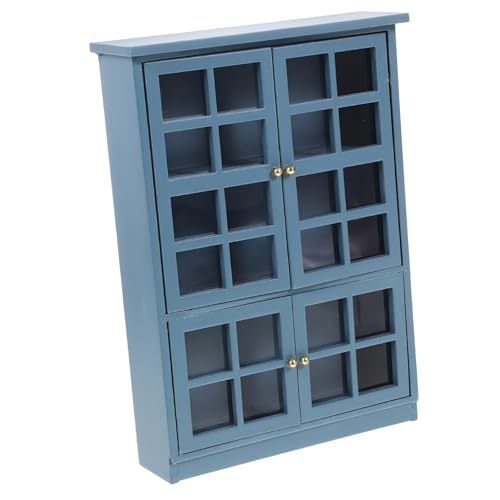 Gogogmee schließblech lagerschrank kuechenschrank küchen unterschrank Mini-Küchenmöbel Minischrank Puppenhaus Bücherregal Mini-Hausdekoration Wohnzimmer Kleiner Schrank Holz Sky-Blue von Gogogmee