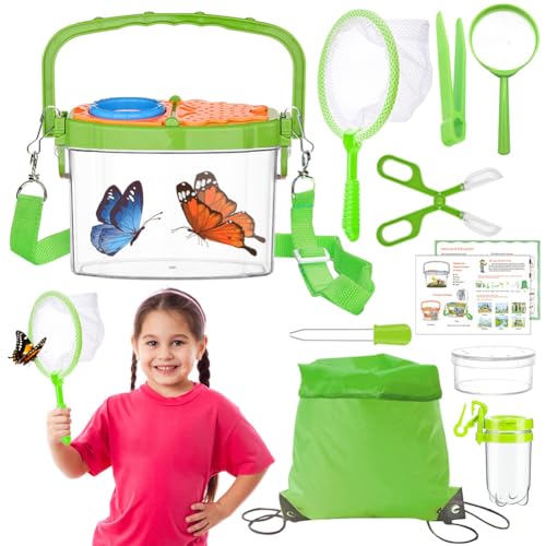Gohytal Forscherset für Kinder, 9er Set Forscherset Outdoor Spielzeug Entdecker Set Outdoor mit Insektenfänger Becherlupe Mikroskop Pinzette Spielzeug ab 5 6 7 8 9 Jahre Geschenke für Junge Mädchen Gohytal Forscherset für Kinder, 9er Set Forscherset Outdoor Spielzeug Entdecker Set Outdoor mit Insektenfänger Becherlupe Mikroskop Pinzette Spielzeug ab 5 6 7 8 9 Jahre Geschenke für Junge Mädchen von Gohytal