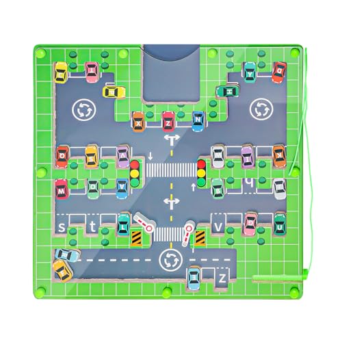 Gohytal Magnetspiel Labyrinth Spiel ab 2, Montessori Spielzeug ab 2 3 4 5 Jahr aus Holz Motorikspielzeug Magnetspiel Labyrinth Magnetischen Autos Busy Board Geschenk für Mädchen Jungen Weihnachtstag von Gohytal