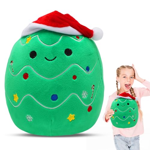 Gohytal Weihnachtsbaum Plüschtier, 20 cm Weiches Kuscheltier Cartoon Plüschkissen, Niedliches Stofftier als Weihnachten Geschenk, Geburtstagsgeschenk für Kinder, Jungen und Mädchen von Gohytal