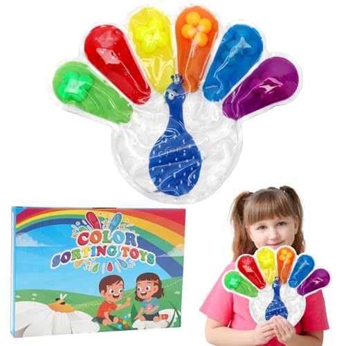 Gohytal Sensorik Spielzeug, Farbsortierspielzeug, Sensorisches Spielzeug, Anti Stress Spielzeug, Gelgefüllte sensorische Spielzeuge für Kinder, Squeezable Fidget Spiel für ADHS und Autismus von Gohytal