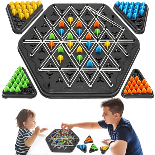 Gohytal Triggle Spiel, Triggle Brettspiel, Ketten Dreieck Schachspiel, Chain Triangle Game, Klassische Desktop-Brettspiele, Familienspiel für Kinder und Erwachsene, Geschenke für Jungen und Mädchen von Gohytal