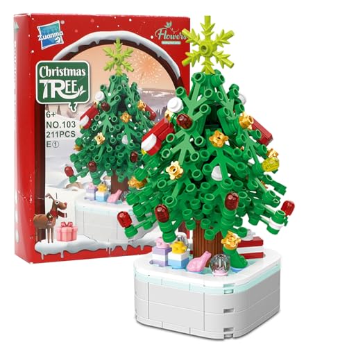 Gohytal Weihnachtsbaum Baustein Set,Weihnachtsdeko zum Sammeln,Weihnachts Bauset,Weihnachten Spielzeug Building Blocks Set,Winter Geburtstag Geschenke Spielzeug für Erwachsene Kinder Heimdekoration von Gohytal