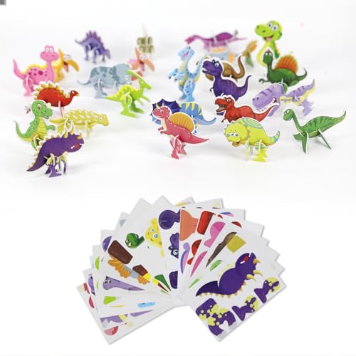 Goiern 25 Stück 3D Puzzle Kinder, Jigsaw Puzzles, Cartoon Puzzle, Frühpädagogische Montessori Spielzeug for Kleinkinder,Geschenk Für Jungen Und Mädchen(Dinosaur) von Goiern