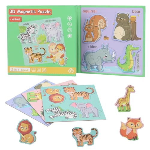 Goiern Magnet Kinder Puzzle, Magnet Puzzle Tiere, Kinderpuzzle Magnet für Kinder ab 3 4 5, Puzzle Rätselbuch Lernmagnetgeschenk und Spiele für Kinder von Goiern