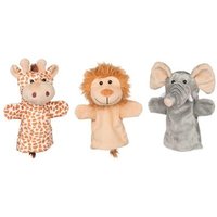 GOKI 15354 Handpuppen Wilde Tiere, 3- fach sortiert von Goki