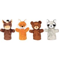 GOKI 51803 Handpuppen Tiere Arino, Funu, Wassti und Baru, sortiert von Goki