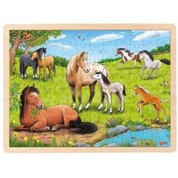 GOKI 57321 Einlegepuzzle 96 Teile Sommer auf der Pferdewiese von Goki