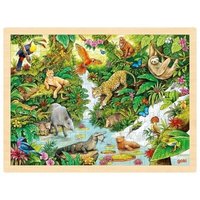 GOKI 57329 Einlegepuzzle 96 Teile - Im Dschungel von Goki